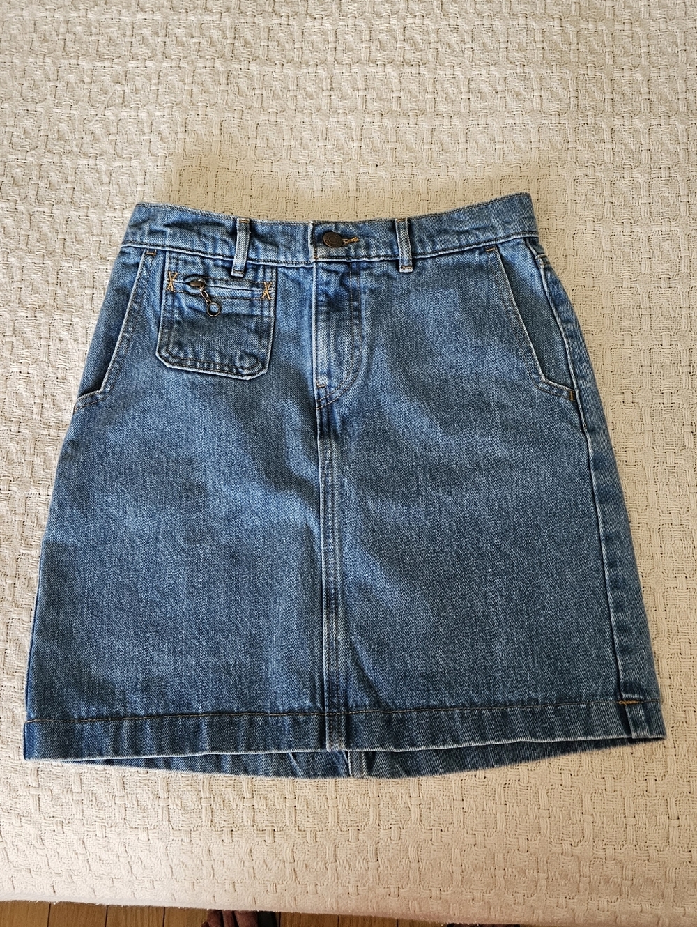 Levi's Blue Denim Mini Skirt with Front Pocket